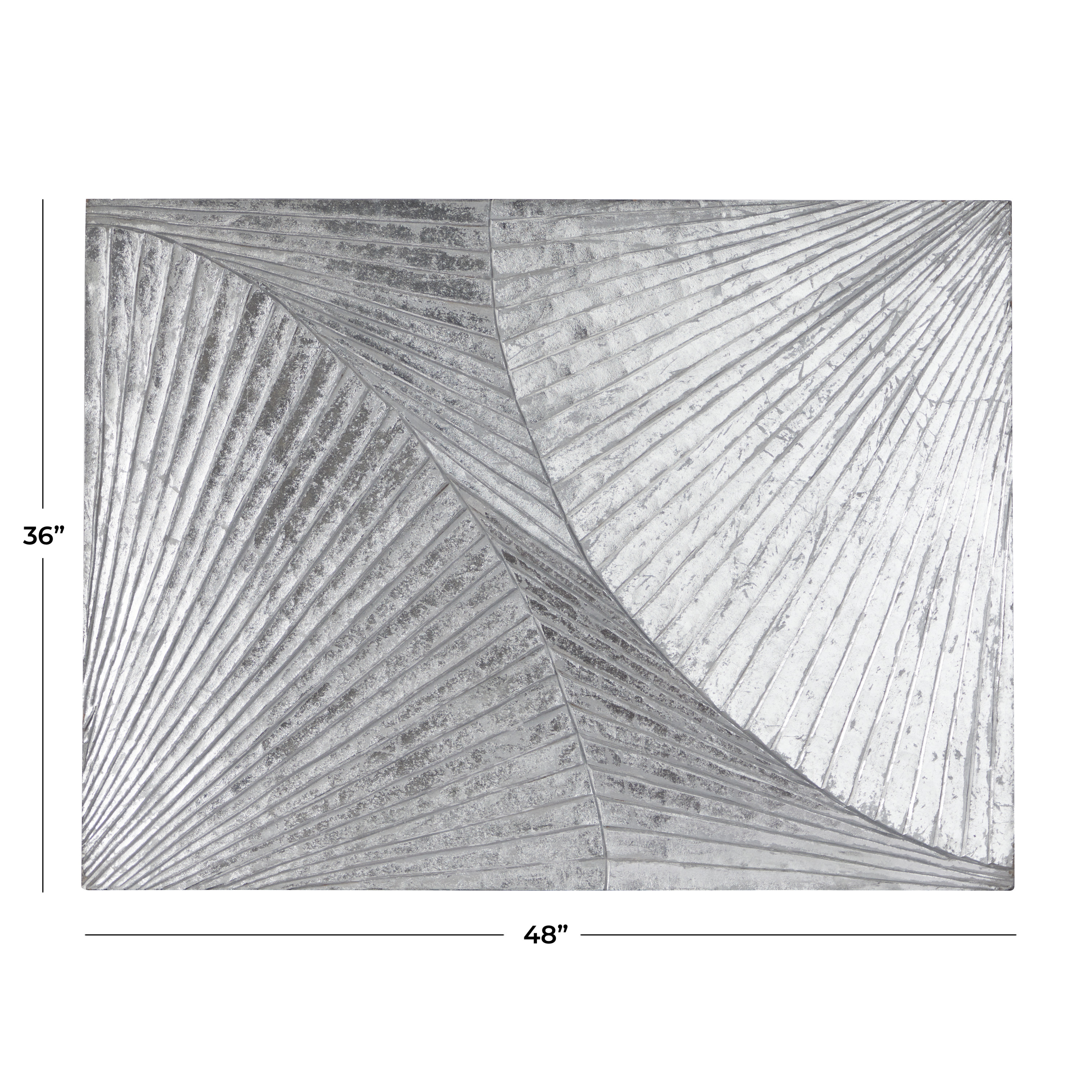 DecMode Silver Wood Carved Radial Geometric Wall Decor