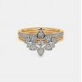 thumbnail image 6 of justforyoujewels 1.6CT 14K Gold Plated Silver Round Cut Natural Moissanite Minimalist Flower Engagement Bridal Ring Set For Women 925 Sterling, 6 of 8