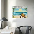 thumbnail image 3 of TIAOTIAOHOU Art Teal Sea Turtle Walk Canvas Print Quotes Framed Artwork Blue Ocean Beach Coast Scenery Poster Motivational Animal Large Wooden Wall Décor,, 3 of 4