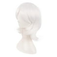 thumbnail image 2 of LinYooLi 16 Inch/40 cm Short Side Bangs Synthetic Fiber Cosplay Layered Wig (White/Azure Blue), 2 of 4