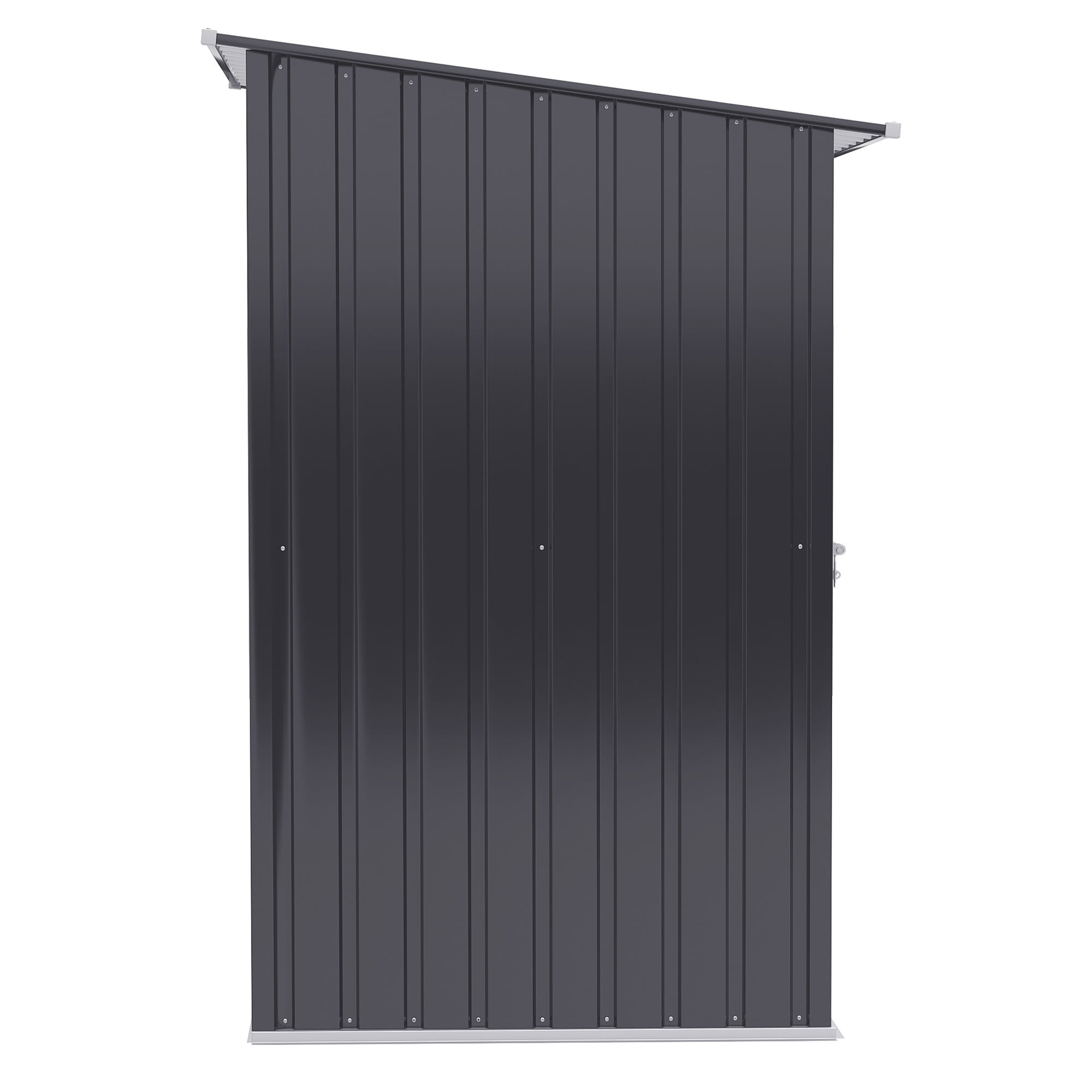 Outsunny 3.3' x 3.4' Metal Outdoor Storage Shed, Garden Utility Tool House with Double Lockable Doors for Backyard, Patio, Lawn, Garage, Dark Gray