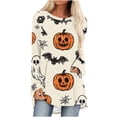 thumbnail image 2 of Karymi Shirts for Women Halloween Full Print Raglan Long Sleeve Tunic Tee, Casual Scoop Neck Loose Pullover Womens Tops, 2 of 5