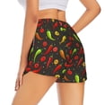 thumbnail image 4 of Picia Chili2 Pattern Women's 2 in 1 Athletic Running Shorts High Waisted Workout Casual Gym Sweat Shorts with Comfy Liner Zipper Pockets-X-Large, 4 of 9