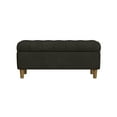 thumbnail image 4 of HomePop Button Tufted Storage Bench, 40"W x 18"D x 18"H, Chocolate Brown Velvet, 4 of 8