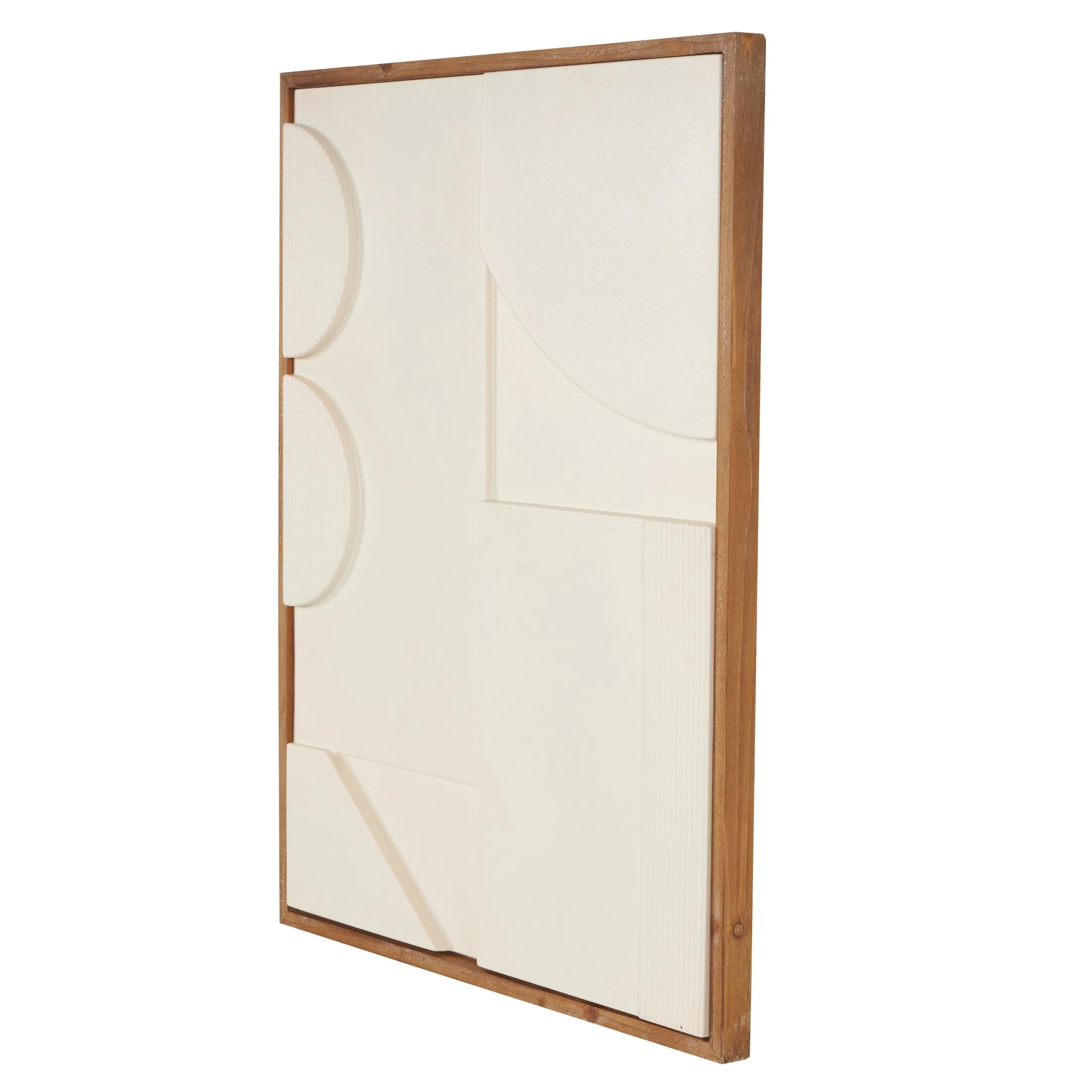 24" x 30" Geometric Framed Wall Art with Brown Wooden Frame, by DecMode