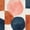 Wine Shapes And Colors, variant on Elephant Stock Wine Shapes And Colors Wall Art - Horizontal Multi Panel Canvas - Lobby Wall Decor - Abstract Multi Panel - Orange And Blue Decor - 26" x 12"