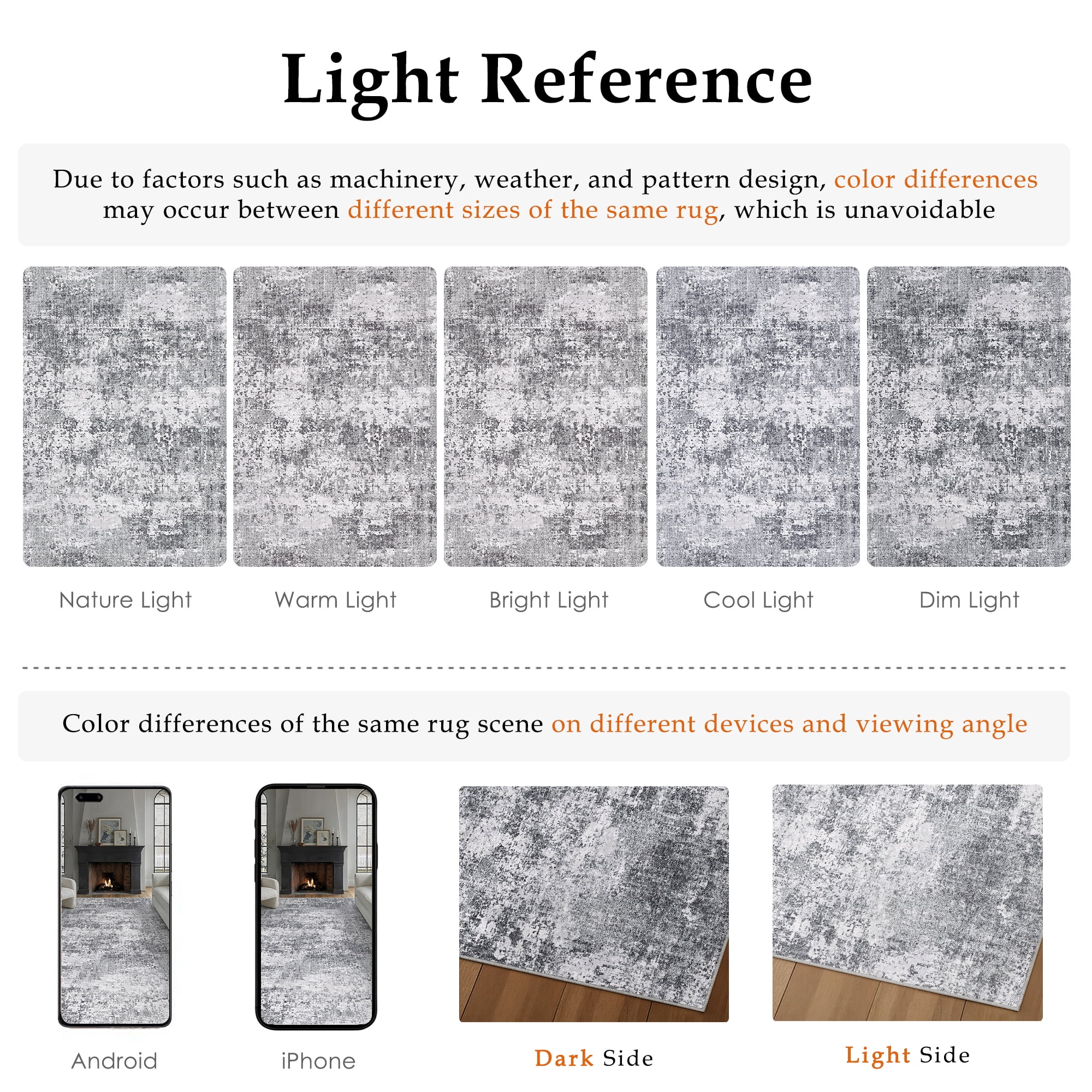 BERTHMEER 5' x 7' Modern Area Rugs indoor Neutral Gray Abstract Rugs for Living Room Bedroom Dining Room Office Farmhouse Distressed Machine Washable Non-slip