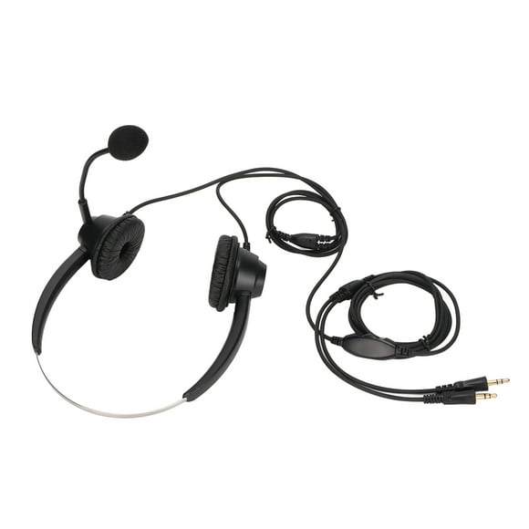 ZOUSSIQI Phone Headset Dual 3.5mm Plug Binaural Adjustable Volume Wired Customer Service Headphone with Mic for PC Business EL225#77522