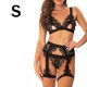thumbnail image 1 of Conjunto de ropa interior sexy Traje sexy de encaje suave con tirantes cruzados con liga, S, Negro tholdsy XX000121-01, 1 of 7