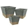 thumbnail image 2 of Honey-Can-Do Seagrass Set of 3 Square Nesting Storage Baskets, Natural and Gray, 2 of 7