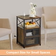 thumbnail image 4 of VECELO Set of 2 Nightstand with Charging Station & 2 Flip Drawers, Sofa Side End Table for Bedroom, Living Room, 2 USB Ports & 2 Power Outlet, Brown, 4 of 8