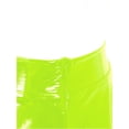 thumbnail image 5 of IEFIEL Womens Glossy Patent Leather A-Line Zipper Skirt Flared Miniskirt Invisible Zipper Mini Skirt Fluorescent Green XXL, 5 of 6
