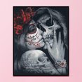 thumbnail image 3 of Cuadros Decorativos 11CT impreso completo punto de cruz artesanía mujer calavera ilustraciones pared DIY decoración Tmvgtek embutido en tela, 3 of 9