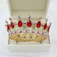 thumbnail image 4 of Zhuge Tiara de boda para novia, diadema de princesa, corona nupcial, joyería para el cabello con diamantes de imitación de cristal, decoración para princesa, novia, cumpleaños, graduación, boda (A), 4 of 4