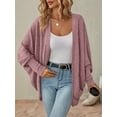 thumbnail image 6 of Womens Oversized Soft Knit Cardigan Sweater with Pockets Pink XL, 6 of 7