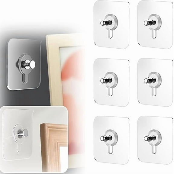 10Pcs Wall Mount Hooks, Strong Adhesive, No Drilling, For Kitchen, Bathroom