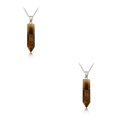 thumbnail image 1 of yingyy Hexagon Column Charm Exquisite Men Handmade Holiday Anniversary Hanging Pendants Pointed Colorful Crystal Chain Brown 2Set, 1 of 6