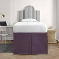 thumbnail image 2 of 36 Inch Drop Full XL Size Dorm Bed Plum Solid Bed Skirt Lightweight Pleated Pattern Split Corner Premium Hotal Quality With Flexible Elastic & Fade Resistent, 2 of 6
