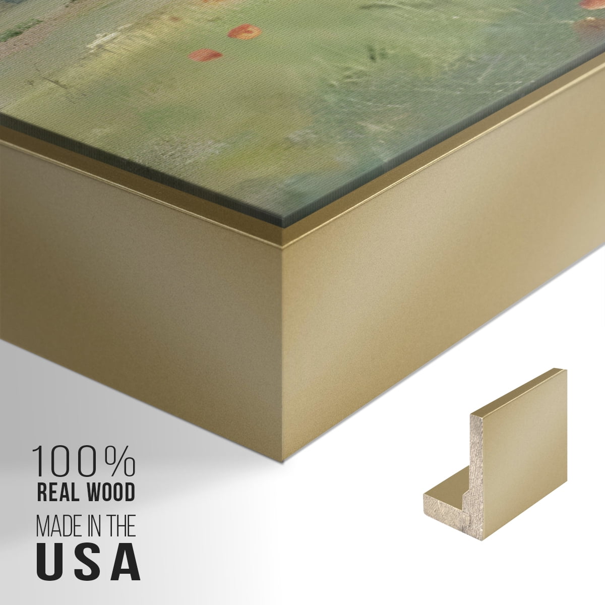 Vintage Landscape-CCLXI By Wexford Home Framed in Gold Wood Gallery Wrapped Canvas 25 in. x 37 in.