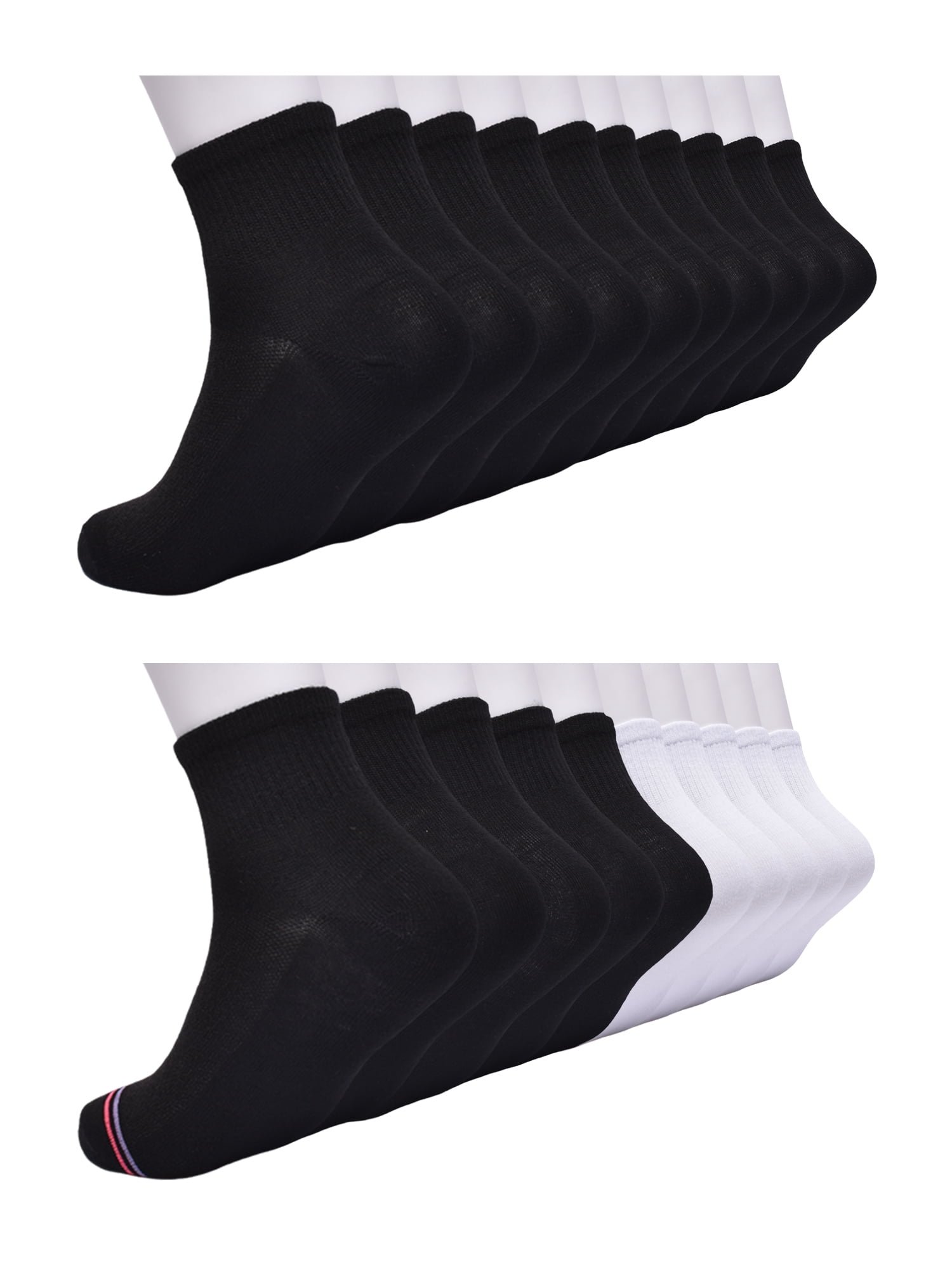 Wonder Nation Girls Ankle Sock, 20 Pack, Sizes S-L