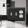 thumbnail image 2 of Amerelle 935TTDBK Moderne Wallplate 2 Toggle / 1 Duplex Steel Black 1-Pack, 2 of 7