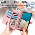 thumbnail image 2 of Dteck Case for Samsung Galaxy A53 5G,Magnetic Leather Card Holder Zipper Wallet Case Shockproof Rubber Kickstand Cover with Wrist Strap,Pink, 2 of 7