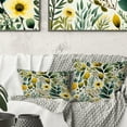thumbnail image 3 of Designart "Ferns in Lush Green and Yellow" Floral Printed Throw Pillow, 3 of 5