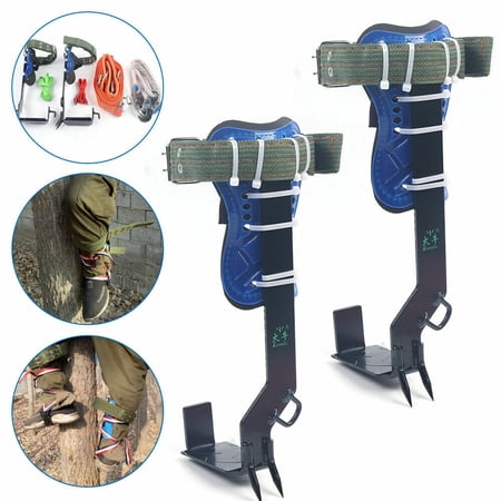 WenDissy 100KG Load Tree Climbing Spikes Set Steel Tree Climbing Spurs with Safety Belt Rope Adjustable Straps for Fruit Picking Logging Aerial Work