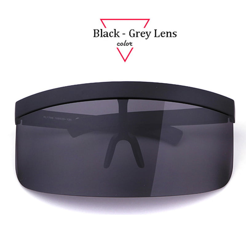 New Big Lens Oversize Shield Sunglasses Windproof Visor Flat Eyeglasses Hood
