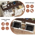 thumbnail image 2 of ANPOO Farmhouse Double Tilt-Out Trash Cabinet with Charging Station, 2×10 Gallon Hidden Storage, Drawers & Adjustable Shelves for Kitchen & Dining Room, 2 of 7