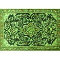 thumbnail image 1 of Ahgly Company Indoor Rectangle Medallion Green Traditional Area Rugs, 2' x 5', 1 of 1