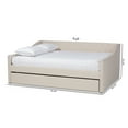 thumbnail image 3 of Baxton Studio Haylie Beige Upholstered Full Size Daybed with Roll-Out Trundle Bed, 3 of 12