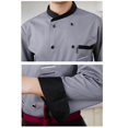 thumbnail image 3 of chaqueta uniforme de manga corta hotel ropa de cocina gris Zulema Chaqueta de cocinero de hombres, 3 of 7