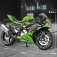 thumbnail image 3 of Moto Jouet 1:12 Kawasaki Ninja ZX-6R Modèle Réduit Super Sport Collection Miniature Cadeau pour Garçon Enfant Bleu, 3 of 6