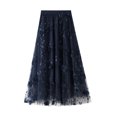 thumbnail image 2 of Womens Tutu Tulle Skirt Elastic High Waist Layered Midi Skirt Floral Lace Embroidery Mesh A-Line Skirt, 2 of 6