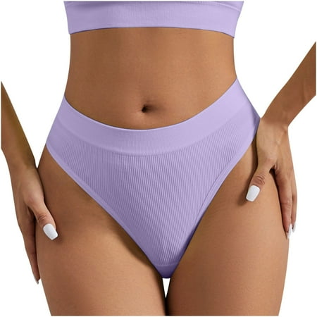 ameIAEA Women s Breathable Seamless Thong Panties Mid Waisted No Show Underwear Invisible Stretch Panty