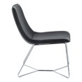 thumbnail image 4 of Chaise d'Appoint Grayson en Simili Cuir Noir avec Base Chromée, 4 of 7