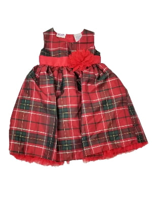 black and red plaid baby dress