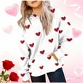 thumbnail image 2 of Unisex Kids' Valentine's Day Hoodie Boys Girls Heart Print Long Sleeve Pullover Festive Casual Sweatshirt Top with Pockets, 2 of 5
