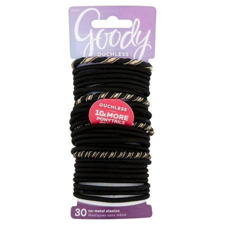 Goody Ouchless Non-Metal Elastic Ponytails, 30 count