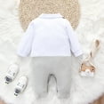 thumbnail image 5 of KTMKH Baby Girl Boy Outfit Boys Gentleman Suit Bowtie Romper Patchwork Colour Long Sleeve Toddler Romper Jumpsuit Onesie Bodysuit Jumpsuit For 9-12 Months, 5 of 9