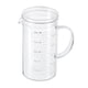 thumbnail image 1 of Taza medidora de vidrio Uxcell de 500 ml, vidrio borosilicato 3.3 graduado con escala impresa blanca y tapa de vidrio, 1 of 7