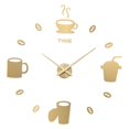 thumbnail image 1 of Moderno DIY 3D Reloj de pared Pegatinas Sin marco Taza de café silenciosa Reloj de pared Decorativo Redondo Sin tictac para oficina Dormitorio Cocina Dorado Gloria Reloj de pared de bricolaje, 1 of 6