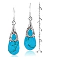 thumbnail image 4 of AeraVida Flourishing Simulated Turquoise Handmade Teardrop .925 Sterling Silver Dangle Earrings for Women Anniversary Jewelry Gift, 4 of 5