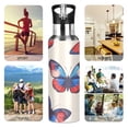 thumbnail image 7 of Yayeee 33oz Insulated Water Bottle Double Wall Stainless Steel with Flip Straw Lid, Blue Butterflies, 7 of 7