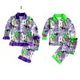 thumbnail image 2 of Conjunto de pijamas de nuevo diseño, patrón de Halloween, pantalones de manga larga para dormir, traje de hermano y hermana de dos piezas, 2 of 4