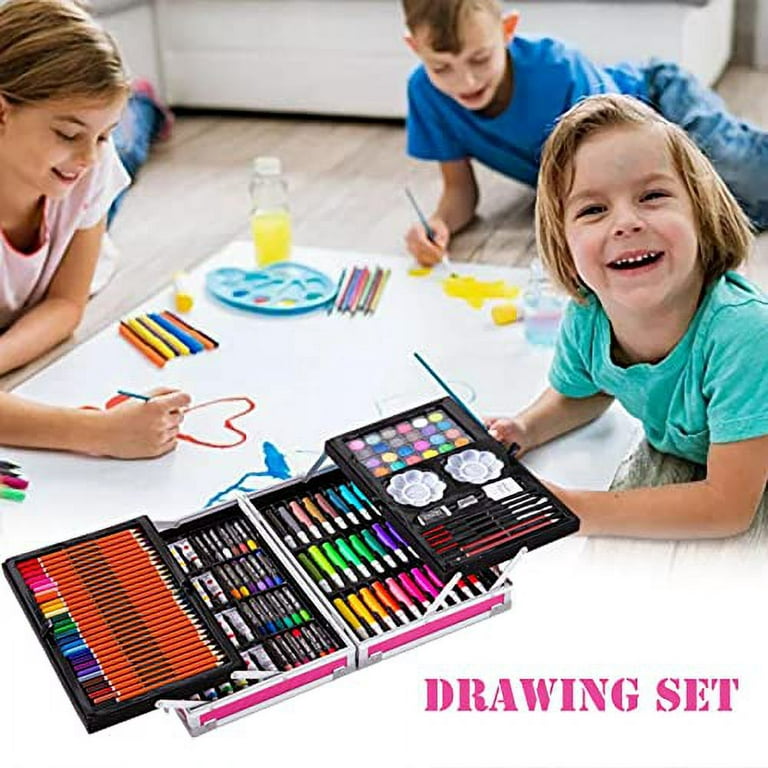 145pc Artists Aluminium Art Case Colouring Pencils Painting Set Childrens/ adults Pink Art Set Silver Art Kit Choose: 