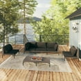 thumbnail image 1 of vidaXL 6 Piece Garden Lounge Set with Cushions Poly Rattan Dark Grey, 1 of 5