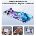 thumbnail image 3 of Casetego for iPhone 16 Pro Case,with Magnetic Invisible Ring Stand [Compatible with MagSafe],Rugged Slim Women Men Girl Shockproof Marble Pattern Design Case,Purple/Blue, 3 of 8