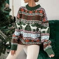 thumbnail image 1 of EGNMCR Chandail Col Rond pour Femmes, Chandail pour Femmes Col Rond Ample Tempérament Manches Longues Tricot de Noël Haut Chandail pour Femmes, 1 of 7